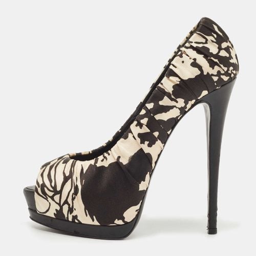 Two Tone Printed Satin Peep Toe Platform Pumps Size 39 - Giuseppe Zanotti - Modalova