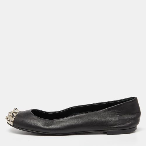 Giuseppe Zanotti Black Leather Malika Spiked Cap Toe Ballet Flats Size 36.5 - Giuseppe Zanotti - Modalova