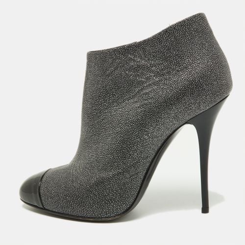 Giuseppe Zanotti Grey/Black Faux Leather and Patent Booties Size 36.5 - Giuseppe Zanotti - Modalova