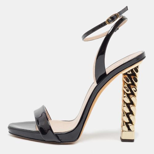 Giuseppe Zanotti Black Patent Leather Cathy Ankle Strap Sandals Size 37 - Giuseppe Zanotti - Modalova