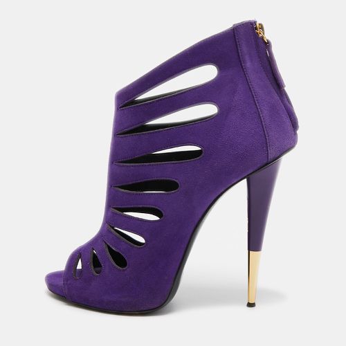 Giuseppe Zanotti Purple Suede Cutout Ankle Boots Size 40 - Giuseppe Zanotti - Modalova