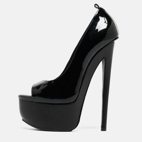 Giuseppe Zanotti Black Patent Leather Peep Toe Platform Pumps Size 37 - Giuseppe Zanotti - Modalova