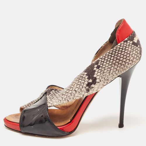 Giuseppe Zanotti Multicolor Python Embossed And Patent Leather D'orsay Peep Toe Pumps Size 37 - Giuseppe Zanotti - Modalova