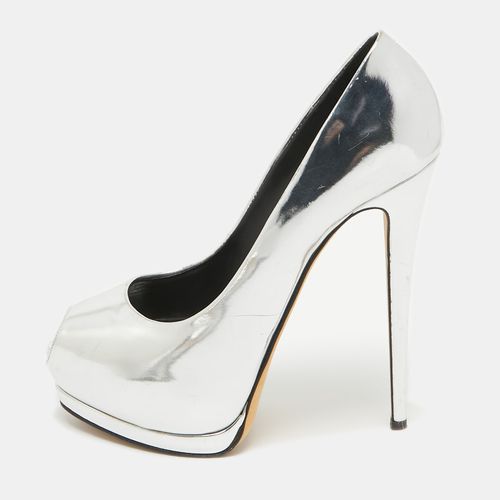 Giuseppe Zanotti Silver Leather Sharon Platform Pumps Size 40 - Giuseppe Zanotti - Modalova