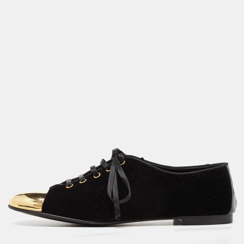 Giuseppe Zanotti Black Velvet Metal Cap Toe Oxfords Size 38 - Giuseppe Zanotti - Modalova