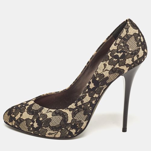 Giuseppe Zanotti Black/Beige Lace and Leather Pumps Size 39 - Giuseppe Zanotti - Modalova