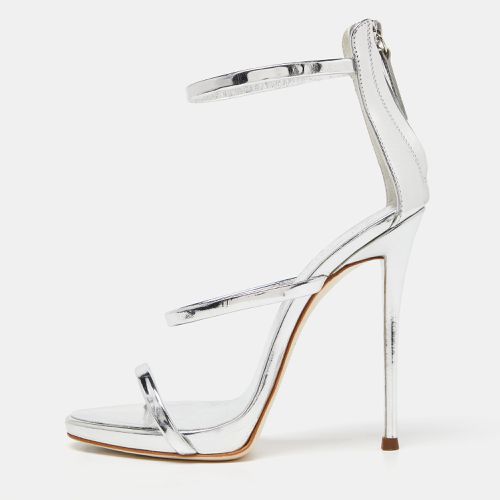 Giuseppe Zanotti Silver Patent Leather Harmony Sandals Size 37 - Giuseppe Zanotti - Modalova