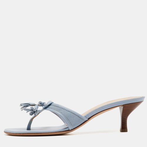 Giuseppe Zanotti Light Blue Leather Tassel Thong Side Sandals Size 40 - Giuseppe Zanotti - Modalova