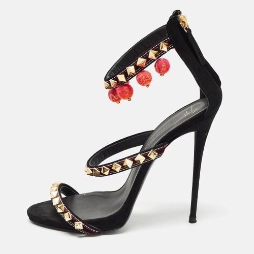 Giuseppe Zanotti Black Suede Ankle Embellished Ankle Strap Sandals Size 40 - Giuseppe Zanotti - Modalova