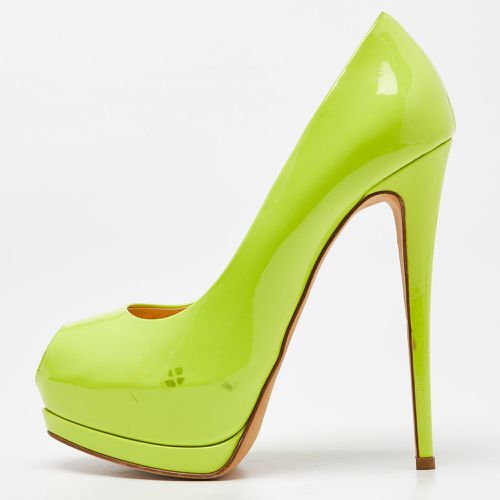 Giuseppe Zanotti Neon Green Patent Leather Sharon Peep Toe Pumps Size 39 - Giuseppe Zanotti - Modalova