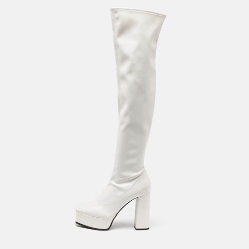 Giuseppe Zanotti White Leather Morgana Over The Knee Length Platform Boots Size 39.5 - Giuseppe Zanotti - Modalova