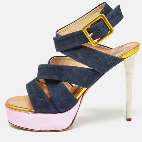 Giuseppe Zanotti Multicolor Suede and Leather Platform Sandals Size 39 - Giuseppe Zanotti - Modalova