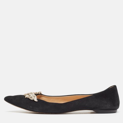 Giuseppe Zanotti Black Suede Crystal Embellished Ballet Flats Size 40 - Giuseppe Zanotti - Modalova