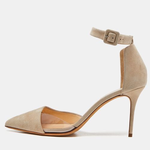 Giuseppe Zanotti Beige Suede and PVC Ankle Strap D'Orsay Pumps Size 39 - Giuseppe Zanotti - Modalova