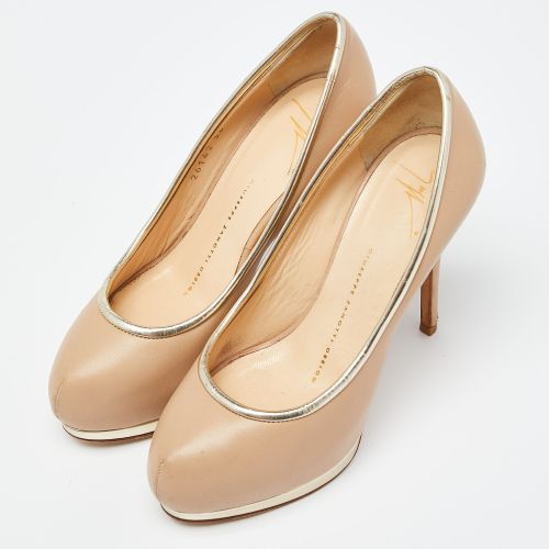 Leather Platform Round Toe Pumps Size 36 - Giuseppe Zanotti - Modalova