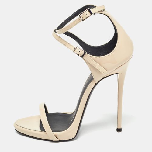 Giuseppe Zanotti Beige Patent Leather Coline Ankle Strap Sandals Size 35 - Giuseppe Zanotti - Modalova