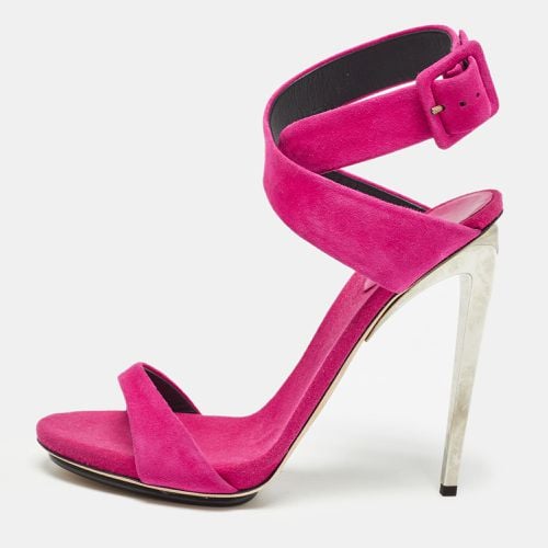 Giuseppe Zanotti Pink Suede Ankle Strap Sandals Size 40 - Giuseppe Zanotti - Modalova