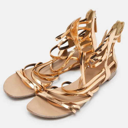 Leather Ankle Cuff Flat Sandals Size 38.5 - Giuseppe Zanotti - Modalova