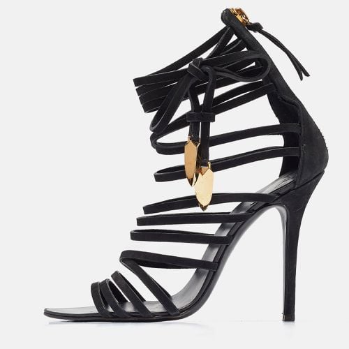 Giuseppe Zanotti Black Nubuck Strappy Mortisia Sandals Size 37 - Giuseppe Zanotti - Modalova