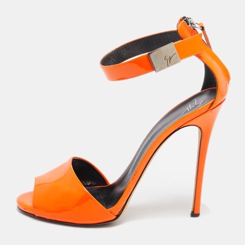 Giuseppe Zanotti Orange Patent Leather Ankle Strap Sandals Size 39 - Giuseppe Zanotti - Modalova