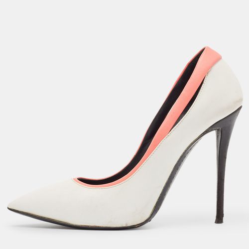 Giuseppe Zanotti White/Pink Leather Pointed Toe Pumps Size 37 - Giuseppe Zanotti - Modalova