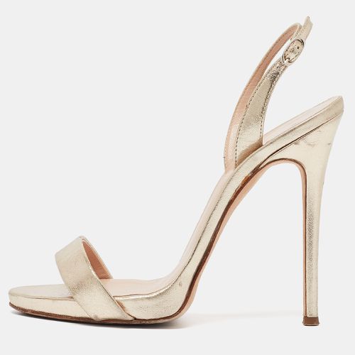 Giuseppe Zanotti Gold Leather Ankle Strap Sandals Size 37 - Giuseppe Zanotti - Modalova