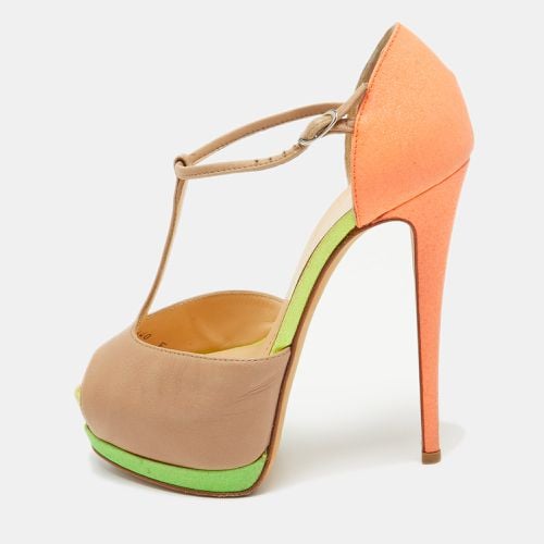 Giuseppe Zanotti Multicolor Leather and Glitter Ankle Strap Sandals Size 36 - Giuseppe Zanotti - Modalova