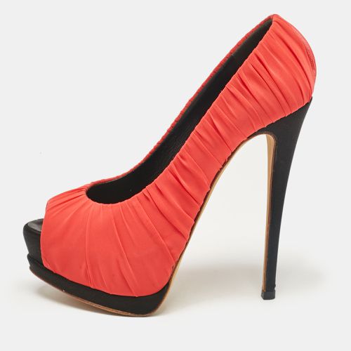 Giuseppe Zanotti Red Lace Peep Toe Platform Pumps Size 35 - Giuseppe Zanotti - Modalova