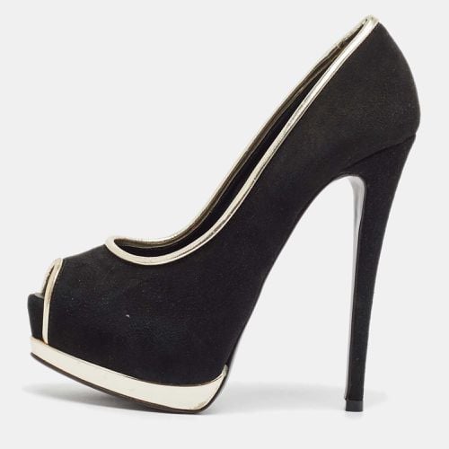 Giuseppe Zanotti Black Leather and Suede Peep Toe Pumps Size 35 - Giuseppe Zanotti - Modalova