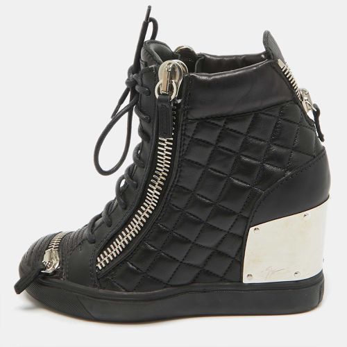 Giuseppe Zanotti Black Quilted Leather Wedge Sneakers Size 38.5 - Giuseppe Zanotti - Modalova