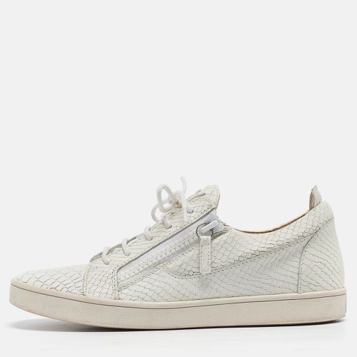 Giuseppe Zanotti White Python Embossed Leather Low Top Sneakers Size 40 - Giuseppe Zanotti - Modalova