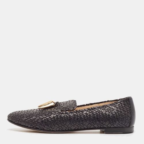 Giuseppe Zanotti Black Woven Leather Smoking Slippers Size 37 - Giuseppe Zanotti - Modalova