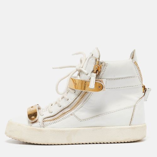 Giuseppe Zanotti White Leather London High Top Sneakers Size 37 - Giuseppe Zanotti - Modalova