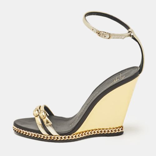 Giuseppe Zanotti Gold Leather Ankle Strap Sandals Size 36 - Giuseppe Zanotti - Modalova