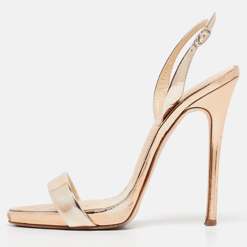 Giuseppe Zanotti Gold Leather Ankle Strap Sandals Size 37 - Giuseppe Zanotti - Modalova