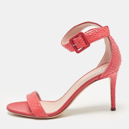 Giuseppe Zanotti Peach Pink Embossed Snakeskin Neyla Sandals Size 36 - Giuseppe Zanotti - Modalova