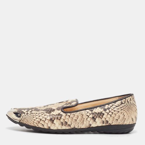 Giuseppe Zanotti Black/Beige Embossed Python Slip On Loafers Size 36 - Giuseppe Zanotti - Modalova