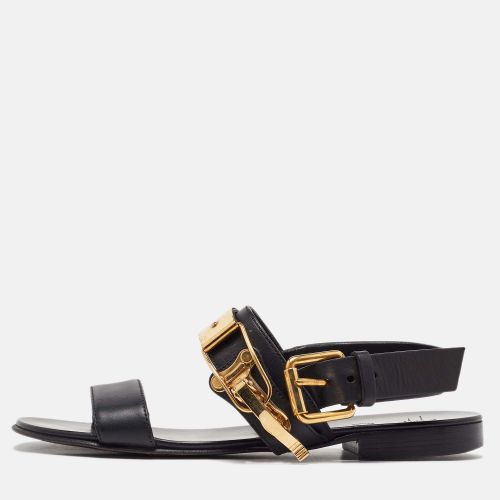 Giuseppe Zanotti Black Leather Zak Flat Sandals Size 41 - Giuseppe Zanotti - Modalova