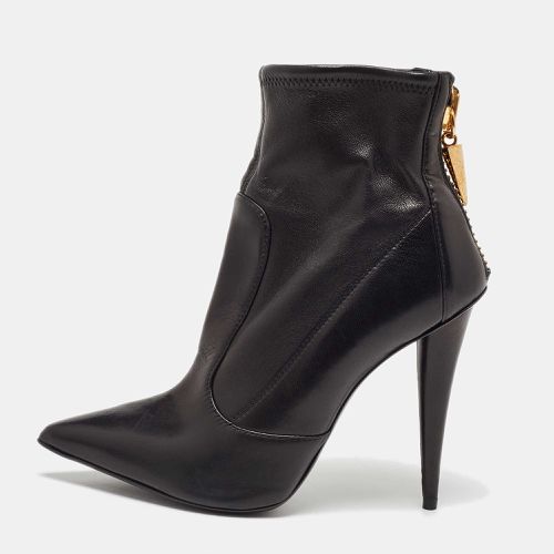 Giuseppe Zanotti Black Leather Shark Tooth Pointed Toe Ankle Boots Size 37 - Giuseppe Zanotti - Modalova