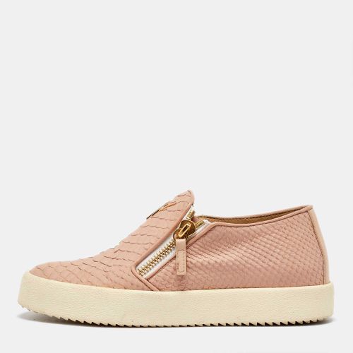 Giuseppe Zanotti Pink Python Embossed Leather London Slip on Sneakers Size 39 - Giuseppe Zanotti - Modalova