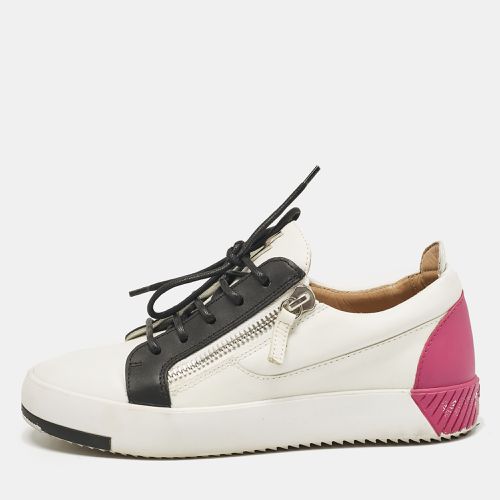 Giuseppe Zanotti White/Black Leather Frankie Low Top Sneakers Size 38 - Giuseppe Zanotti - Modalova