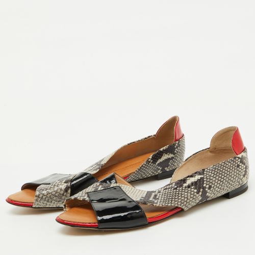 Python Embossed and Patent Leather D'orsay Flat Sandals Size 41 - Giuseppe Zanotti - Modalova