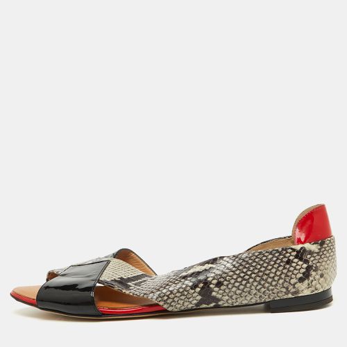 Giuseppe Zanotti Multicolor Python Embossed and Patent Leather D'orsay Flat Sandals Size 41 - Giuseppe Zanotti - Modalova