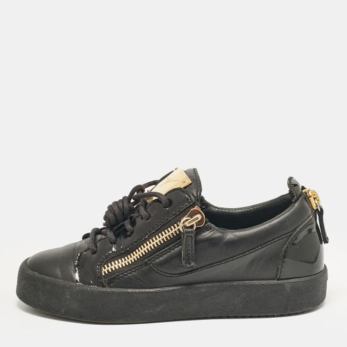 Giuseppe Zanotti Black Leather and Patent Leather Frankie Lace Up Sneakers Size 36 - Giuseppe Zanotti - Modalova