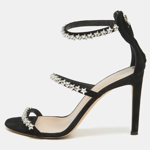 Giuseppe Zanotti Black Suede Star Crystal Harmony Sandals Size 39.5 - Giuseppe Zanotti - Modalova