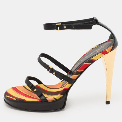 Giuseppe Zanotti Design Black Leather Ankle Strap Sandals Size 37 - Giuseppe Zanotti - Modalova