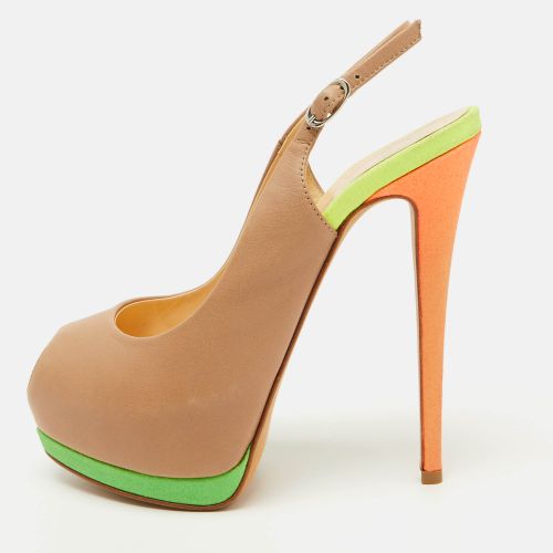 Giuseppe Zanotti Multicolor Leather Peep Toe Platform Slingback Pumps Size 38 - Giuseppe Zanotti - Modalova