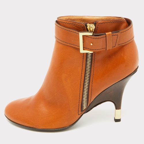 Giuseppe Zanotti Tan Leather Buckle Detail Ankle Length Boots Size 37.5 - Giuseppe Zanotti - Modalova