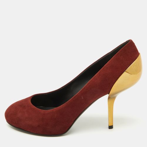 Giuseppe Zanotti Burgundy Suede Metal Heel Platform Pumps Size 37 - Giuseppe Zanotti - Modalova