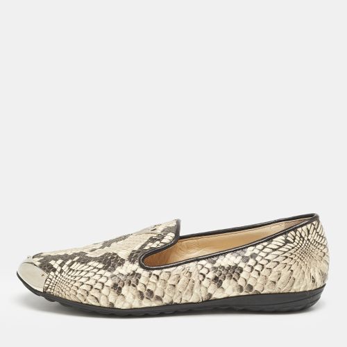 Giuseppe Zanotti Grey Python Embossed Leather Smoking Slippers Size 36 - Giuseppe Zanotti - Modalova